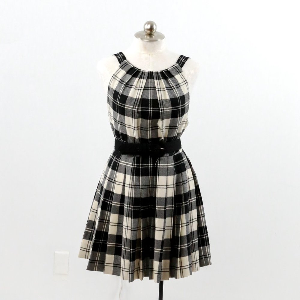 Anthropologie Jill Stuart 10 Wool Plaid Mini Dress - Picture 11 of 11